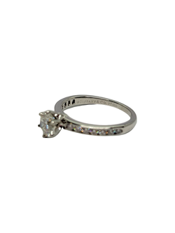 Bague Solitaire TIFFANY & CO. en platine et diamants