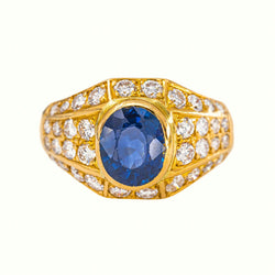 Bague Or jaune Saphir