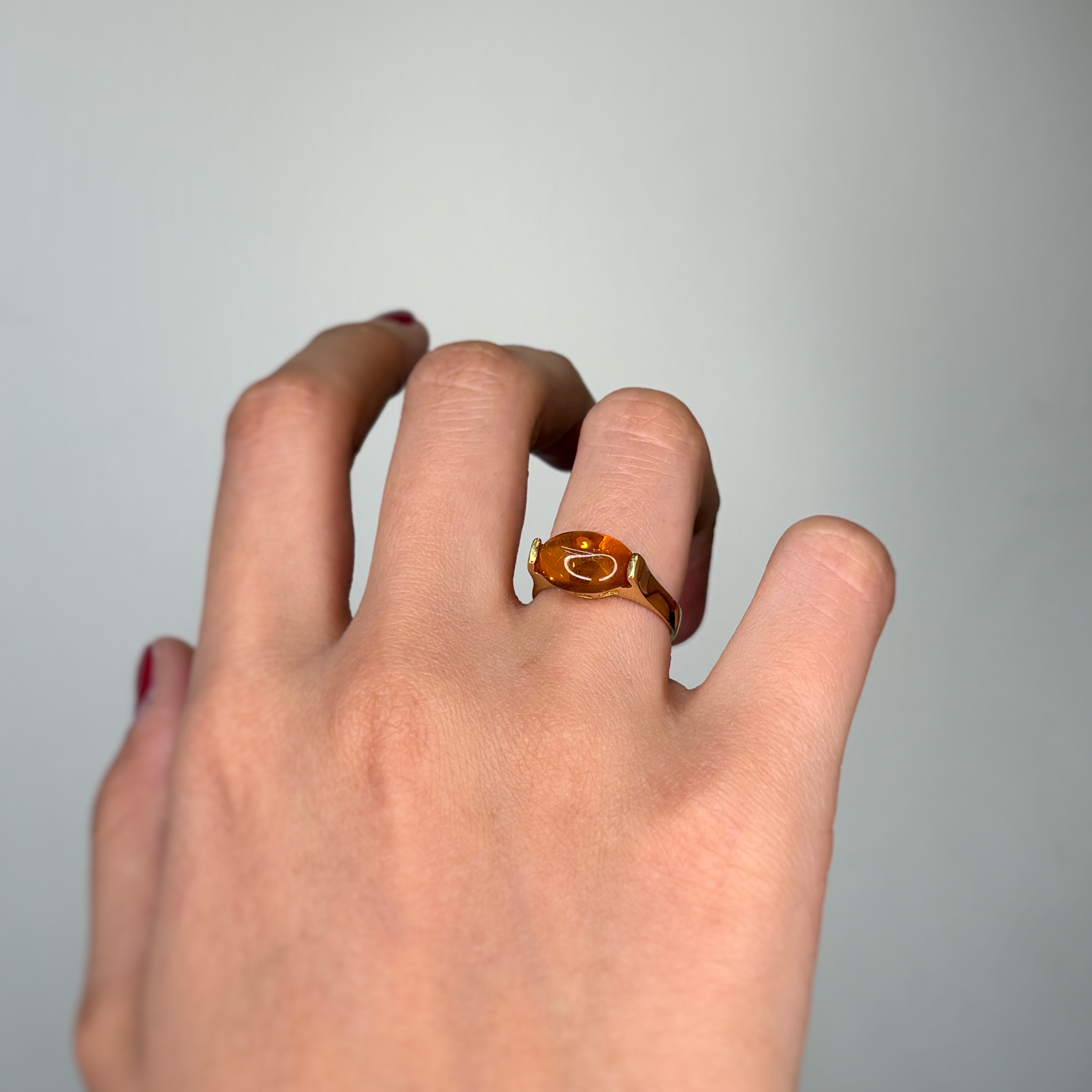 Bague Solitaire en or jaune et opale