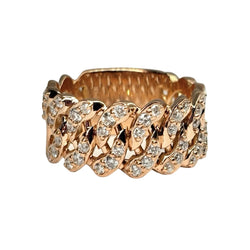 Bague Bandeau en or rose et diamants