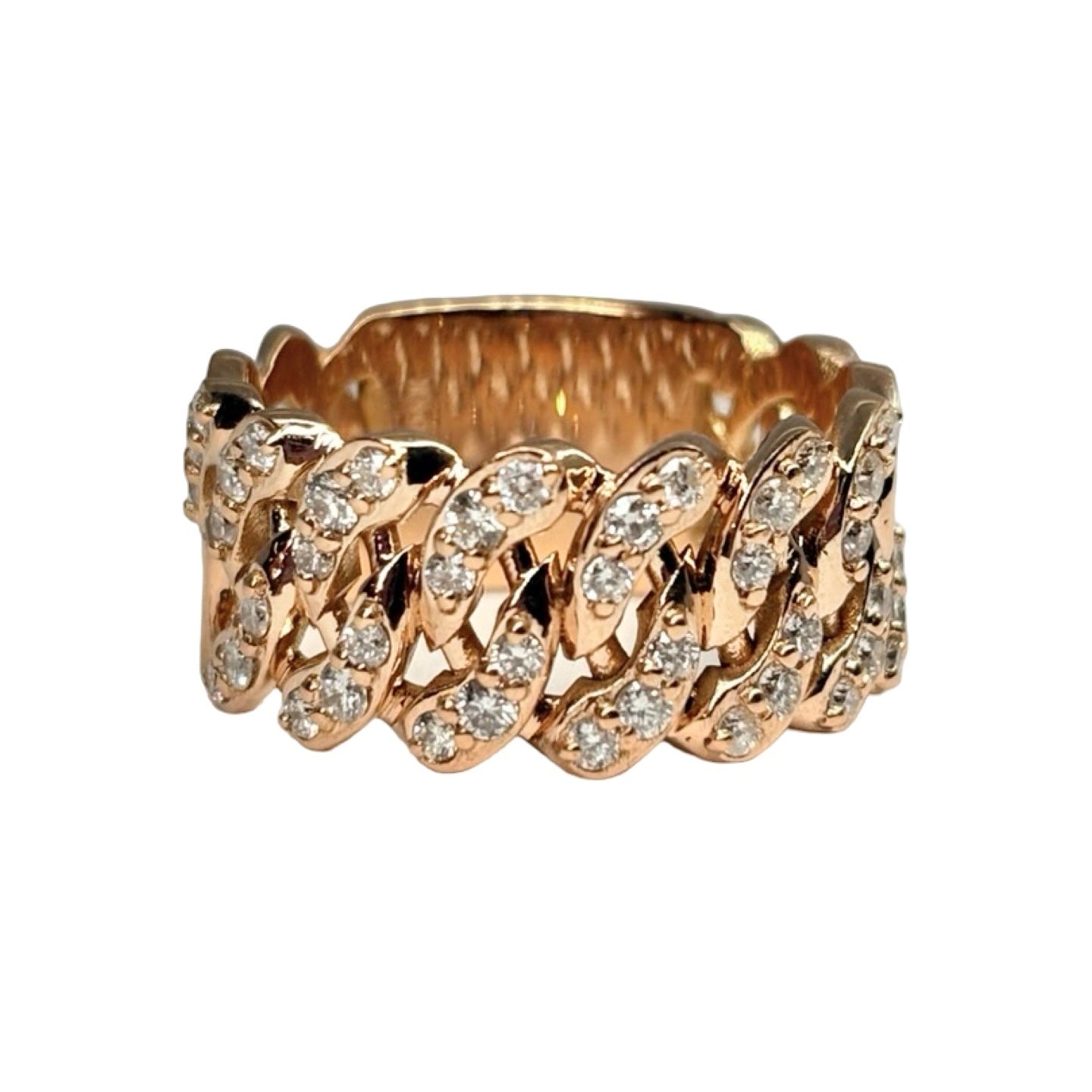 Bague Bandeau en or rose et diamants
