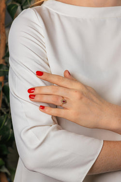 Bague Marquise Or jaune Rubis