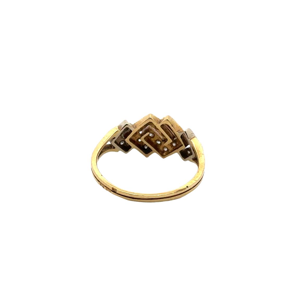 Bague en or jaune et diamants