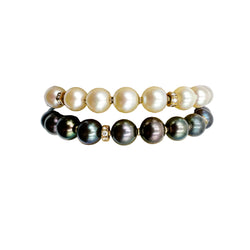 Bracelet BOUCHERON en or jaune, perles et diamants