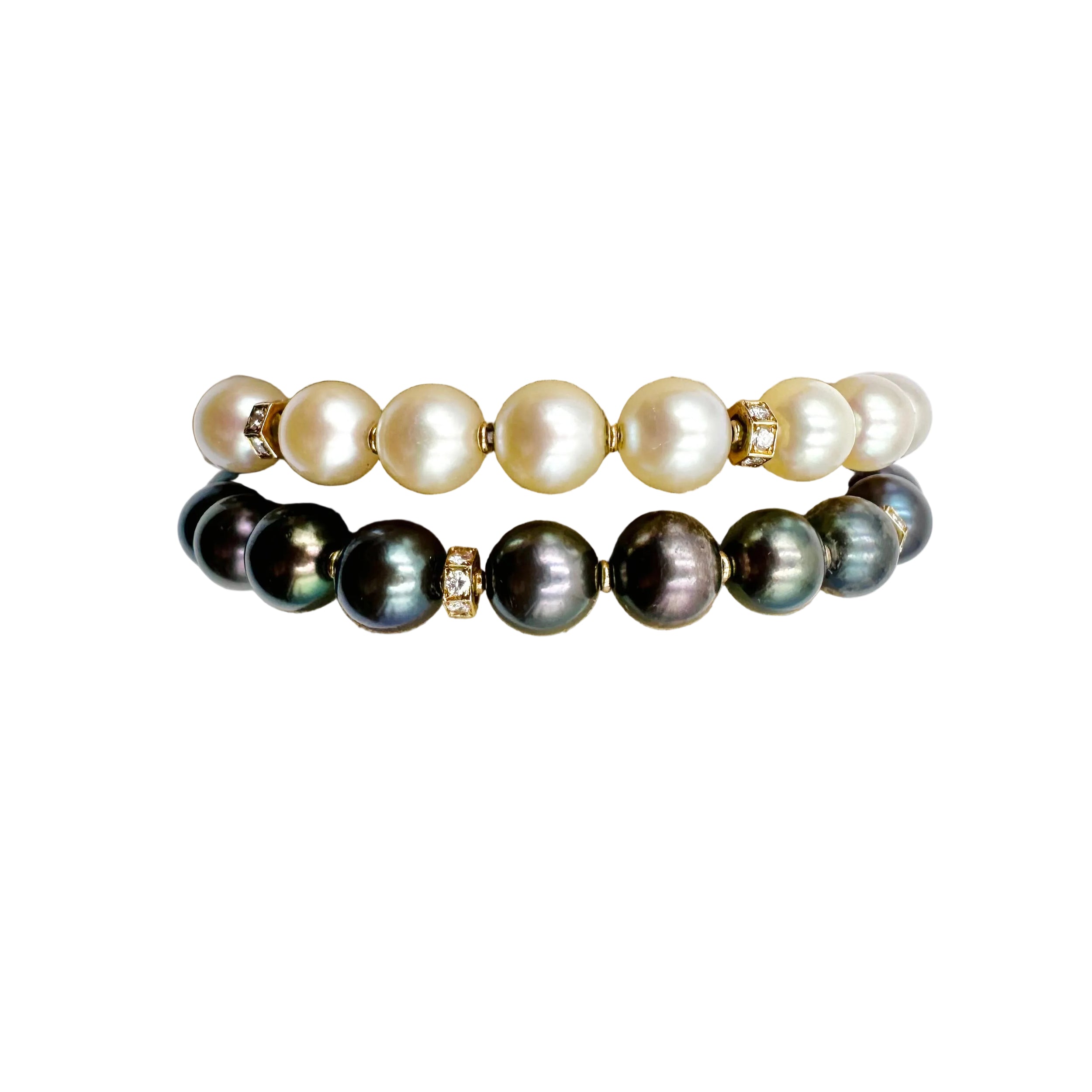 Bracelet BOUCHERON en or jaune, perles et diamants