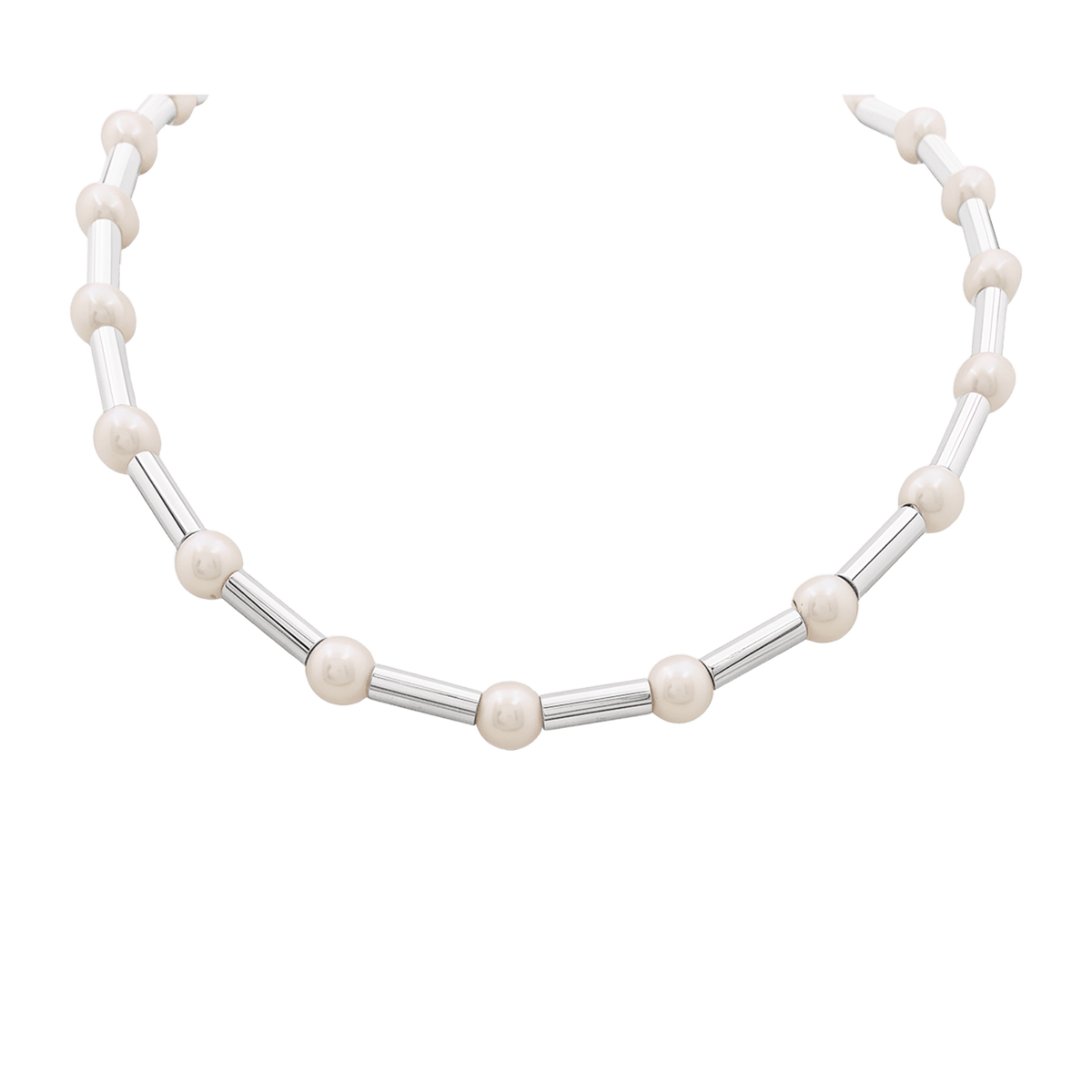 Collier Poiray "Fuseau", or blanc, perles.