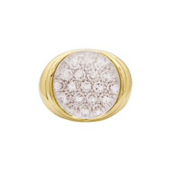 Bague Mauboussin, "Transparence" en or jaune, diamants et cristal de roche.