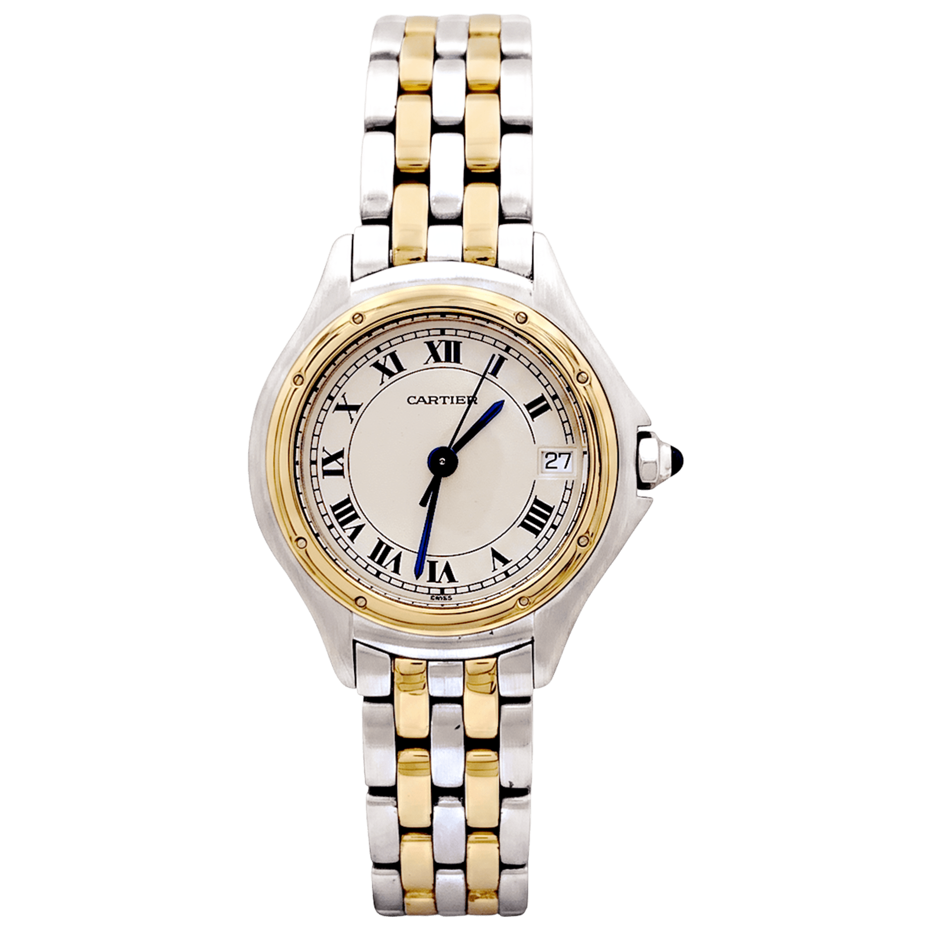 Montre Cartier "Panthère Cougar", or jaune et acier.