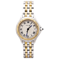 Montre Cartier "Panthère Cougar", or jaune et acier.