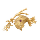 Boucheron Broche Oiseau Or jaune Rubis - Castafiore