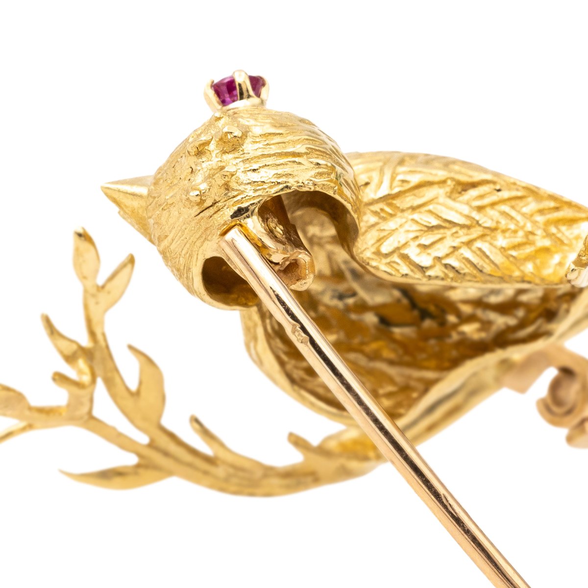 Boucheron Broche Oiseau Or jaune Rubis - Castafiore