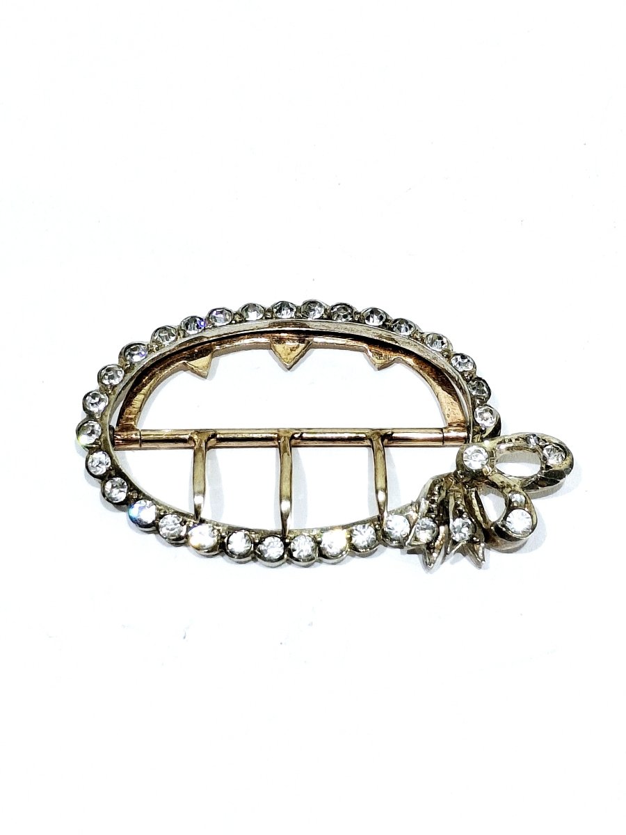 Boucle de Ceinture en argent, vermeil et strass - Castafiore