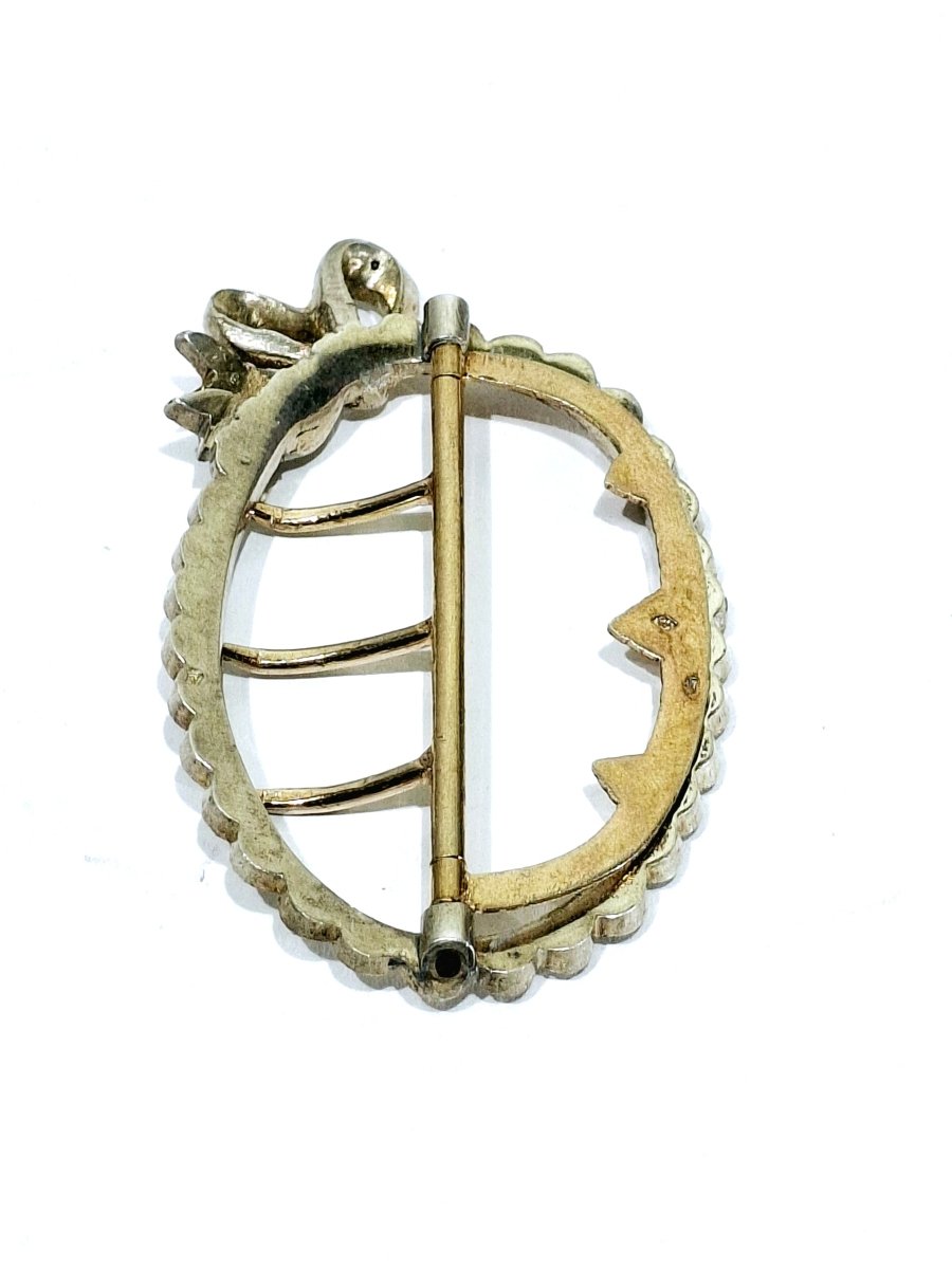 Boucle de Ceinture en Argent Vermeil et Strass - Castafiore