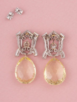 Boucle d'oreilles Art Déco, en or gris 18k et diamants - Castafiore