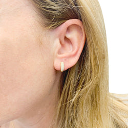 Boucle d'oreilles créoles en or jaune et diamants - Castafiore