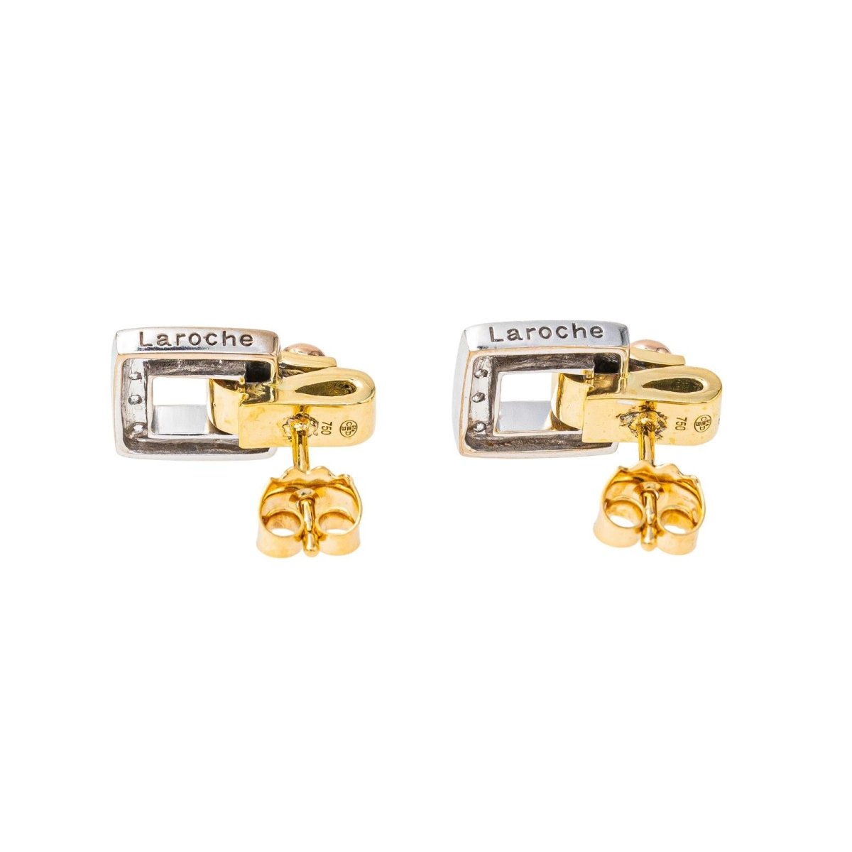 Boucle d'oreilles GUY LAROCHE en or jaune et diamant - Castafiore