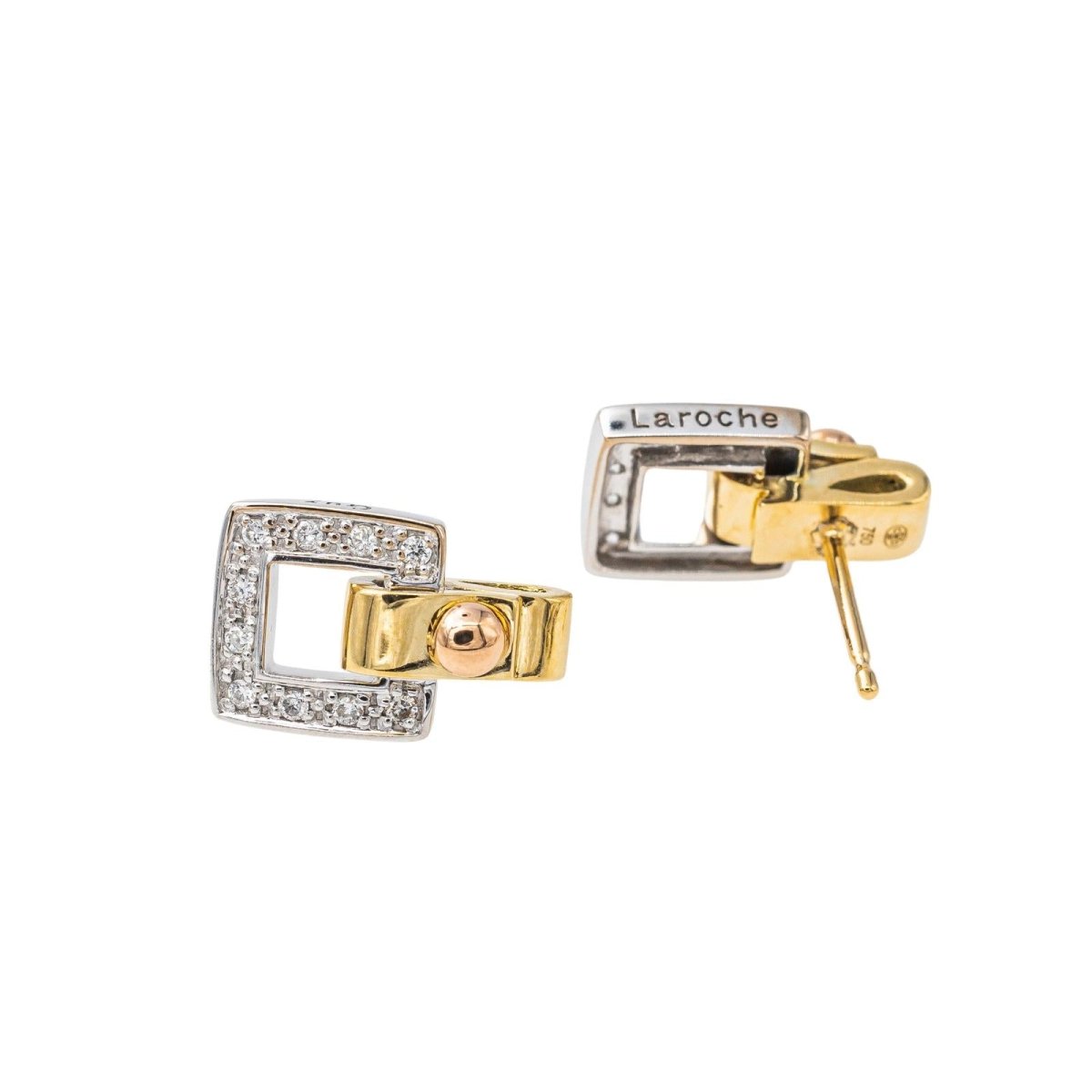 Boucle d'oreilles GUY LAROCHE en or jaune et diamant - Castafiore