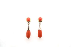 Boucles corail en or jaune 18k - Castafiore