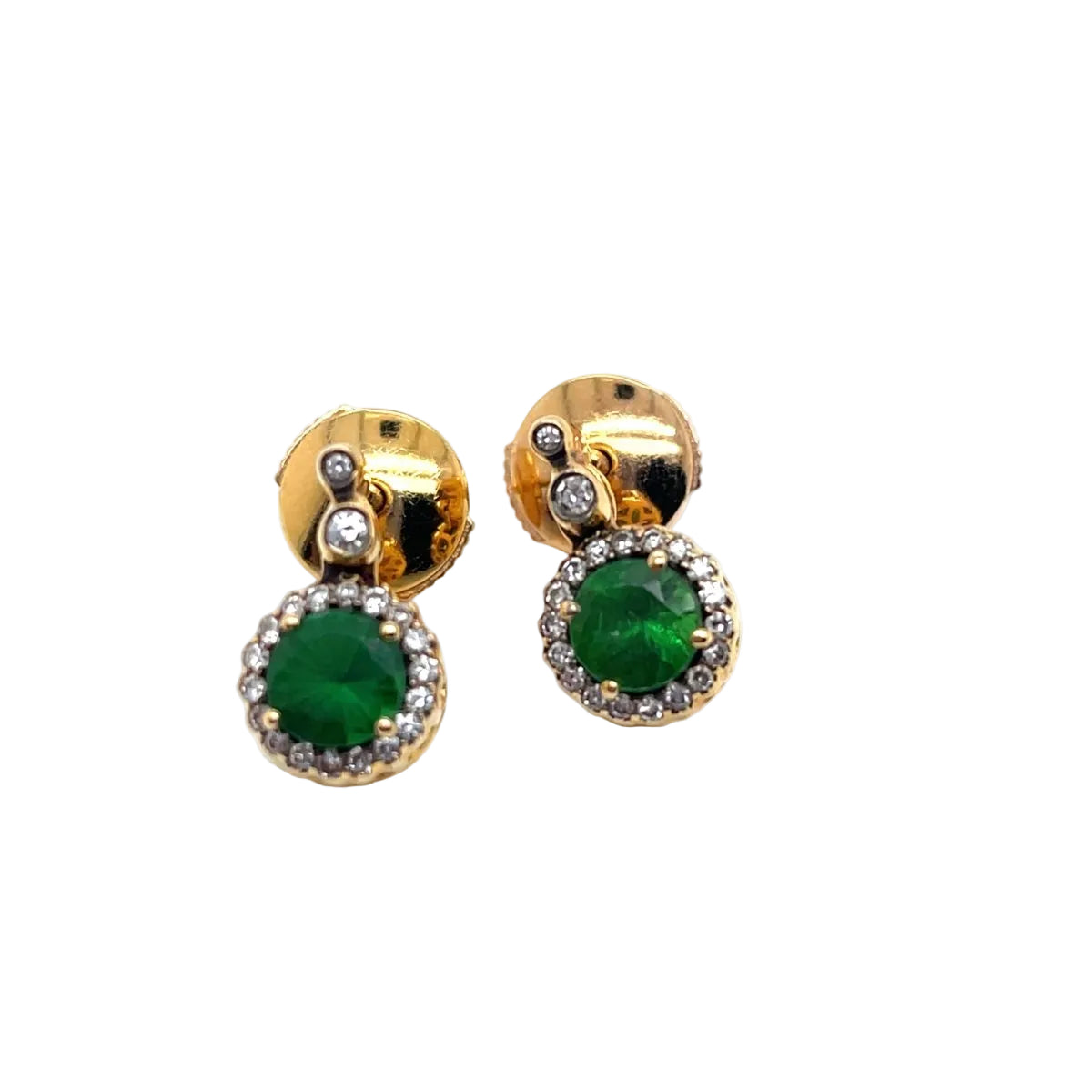 Boucles d Oreille Sélim Mouzannar Or rose Grenats Tsavorites Diamants - Castafiore