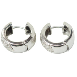 Boucles d'oreille créoles en or blanc et diamants - Castafiore
