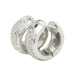 Boucles d'oreille créoles en or blanc et diamants - Castafiore