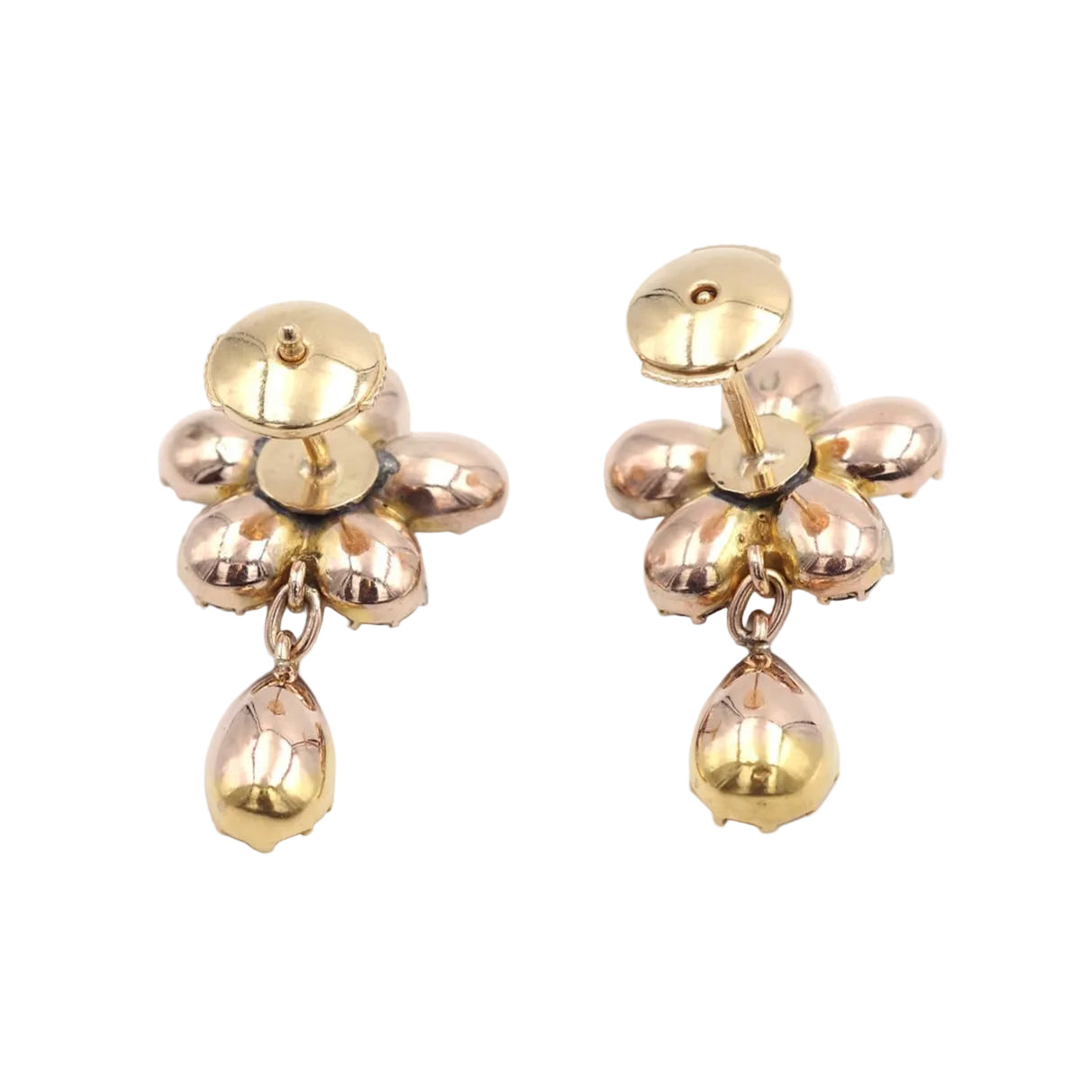 Boucles d'oreille en or jaune et grenats - Castafiore