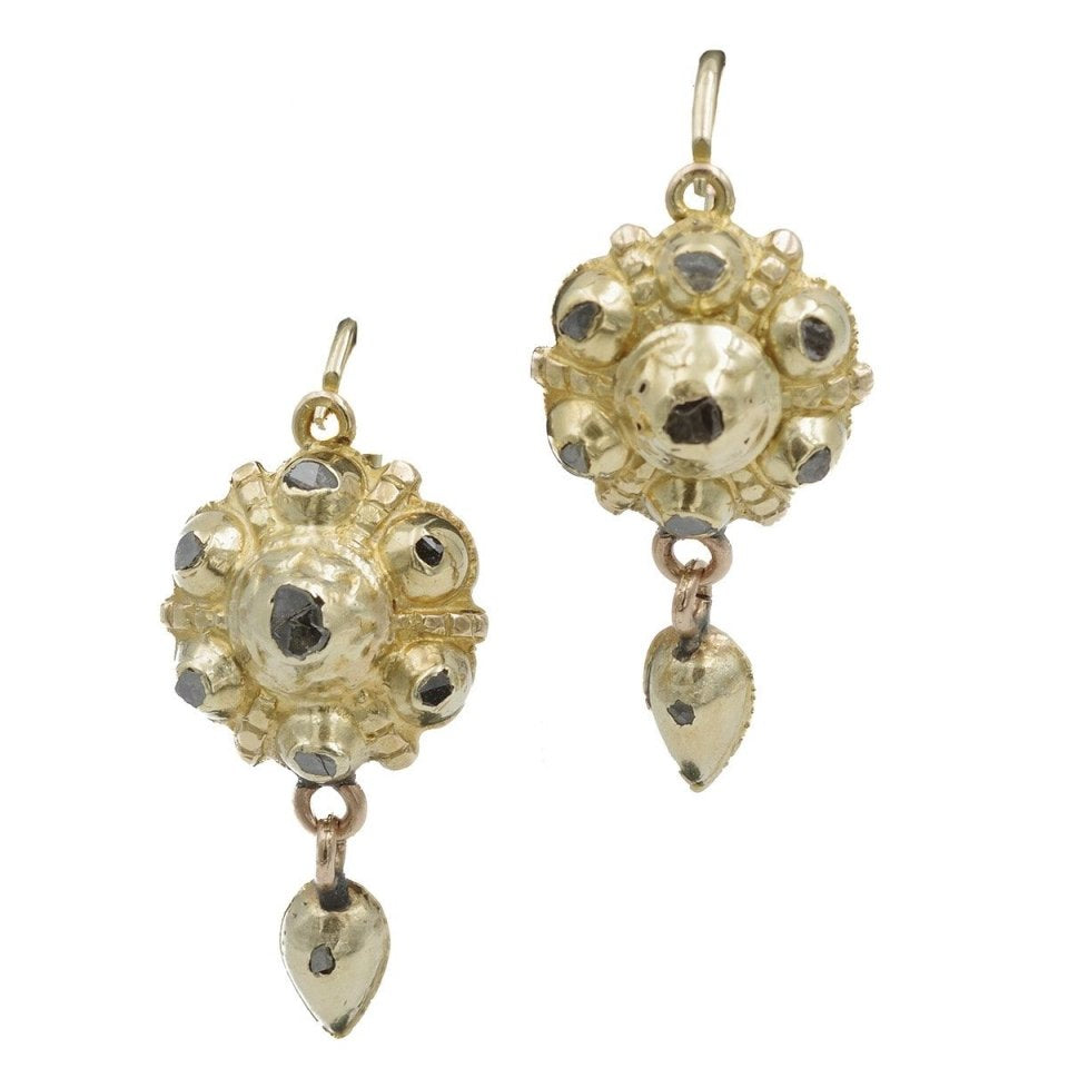 Boucles d'oreille ibériques diamants en or - Castafiore
