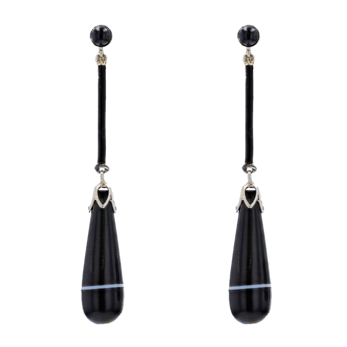 Boucles d'oreilles AGATES Rubannées en or jaune - Castafiore