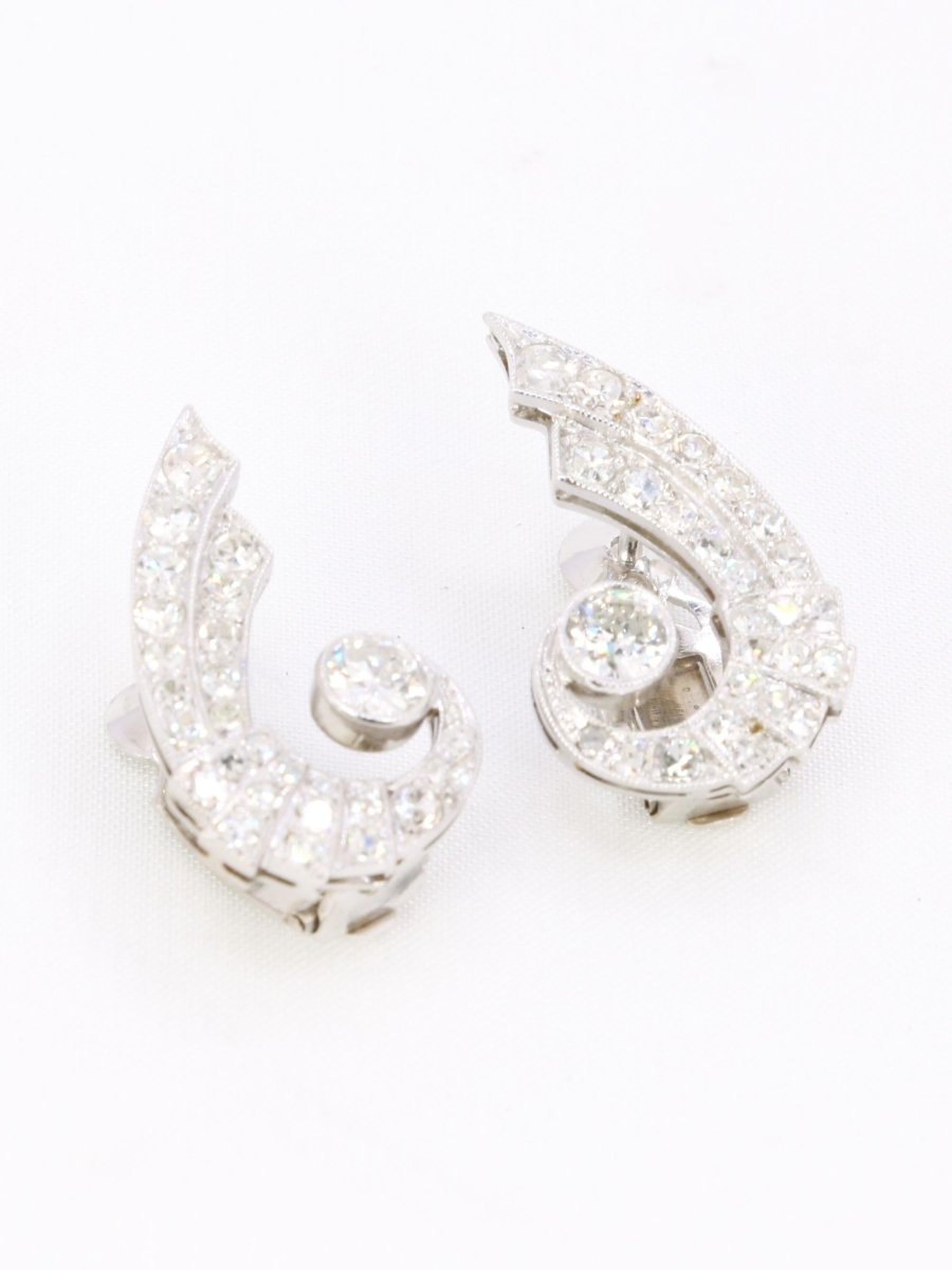 Boucles d'oreilles Ailes diamants Art Déco - Castafiore