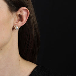 Boucles d'oreilles AKOYA Flocon en or jaune et perle - Castafiore