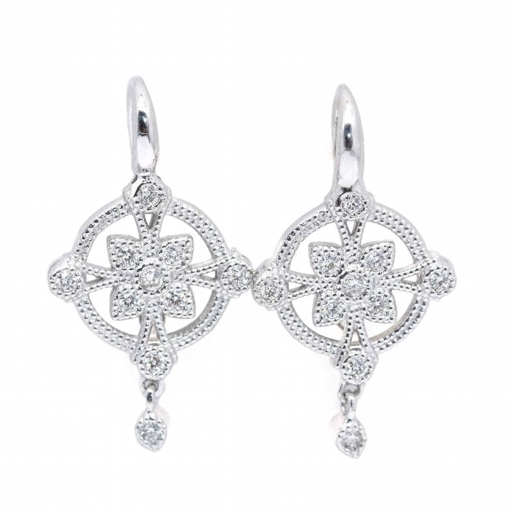 Boucles d'oreilles ALT vintage en or et diamants en or et diamants - Castafiore