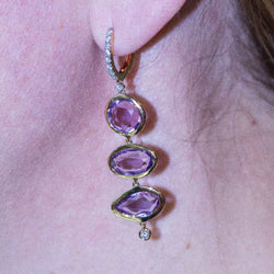 Boucles d'oreilles AMATIS en or rose et diamants - Castafiore
