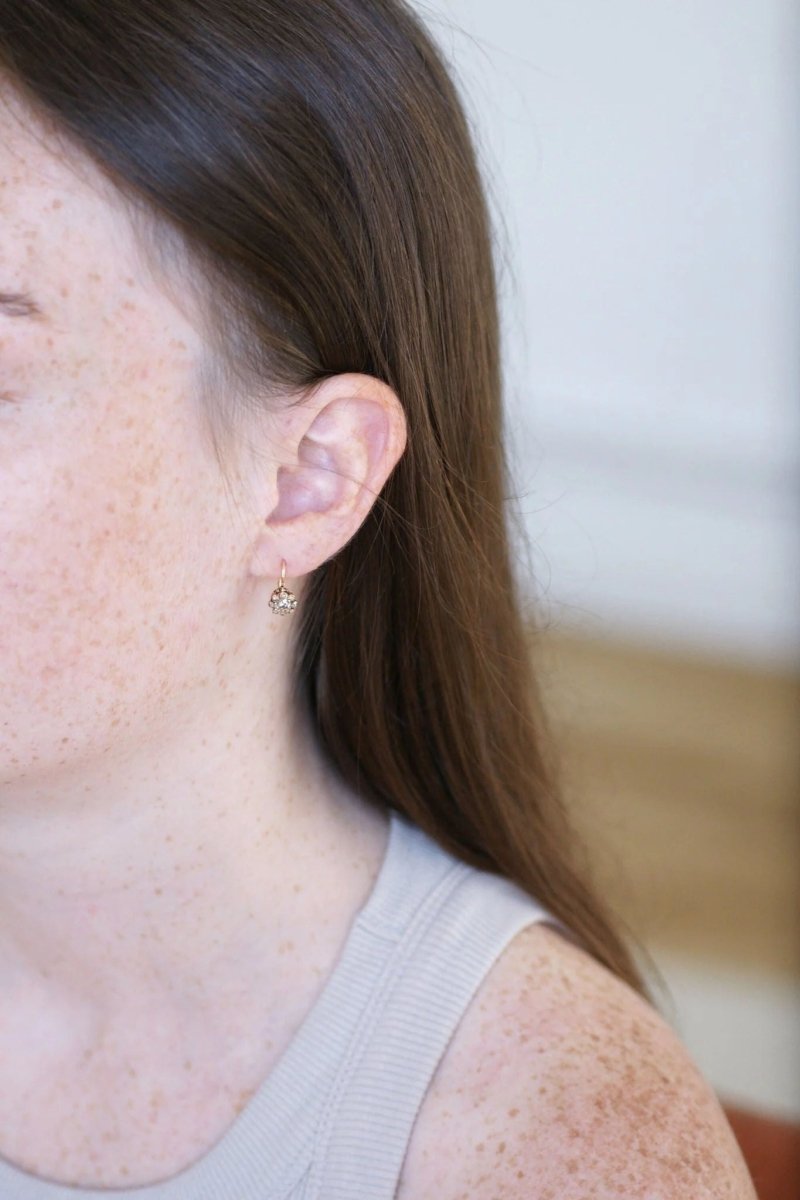 Boucles d'oreilles anciennes diamants 1,00 Ct - Castafiore