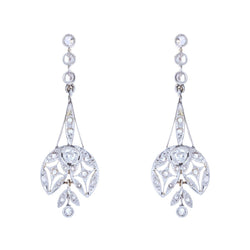 Boucles d'oreilles anciennes diamants Belle époque - Castafiore