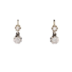 Boucles d'oreilles ANCIENNES Diamants en or blanc et platine - Castafiore