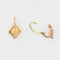 Boucles d'oreilles ANCIENNES Dormeuses en or rose perles fines - Castafiore