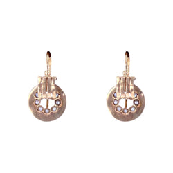 Boucles d'oreilles ANCIENNES Dormeuses en or rose perles fines - Castafiore