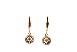 Boucles d'oreilles anciennes en or blanc et platine avec diamants et perles fines - Castafiore