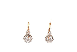 Boucles d'oreilles anciennes en or et diamants - Castafiore