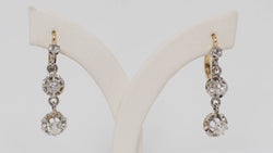 Boucles d'oreilles anciennes en or jaune et diamants - Castafiore