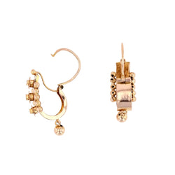 Boucles d'oreilles anciennes en or rose et perles fines - Castafiore