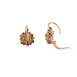 Boucles d'oreilles ANCIENNES Étoile en or rose et diamants - Castafiore