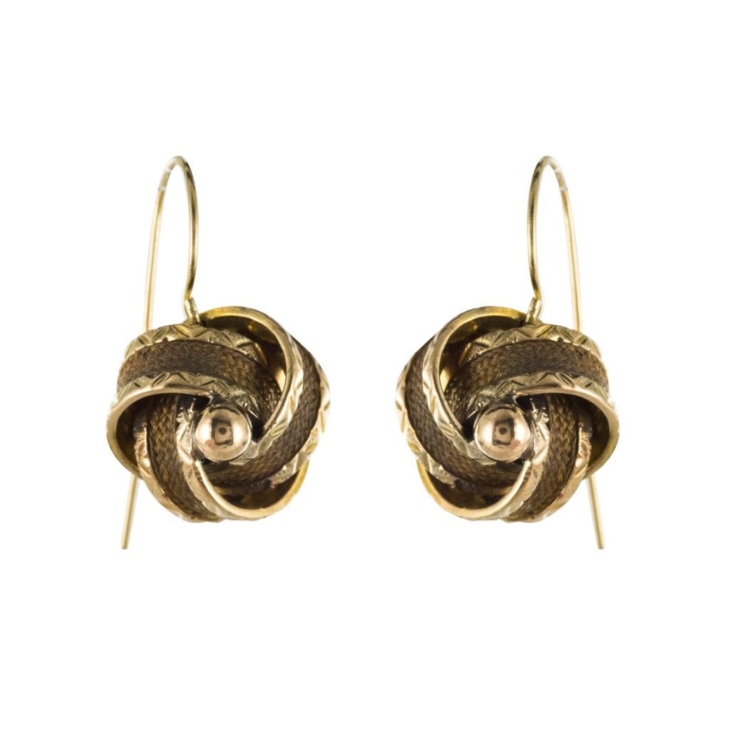 Boucles d'oreilles ANCIENNES Noeuds en or jaune - Castafiore
