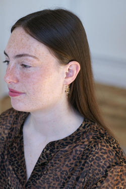 Boucles d'Oreilles Anciennes Pendantes Email et Perles - Castafiore