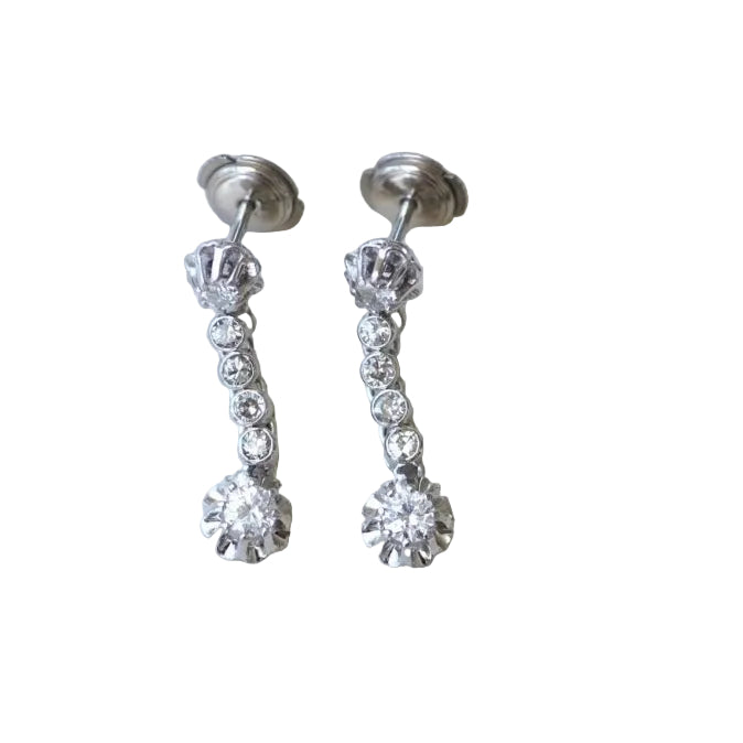 Boucles d'oreilles Art Déco diamants - Castafiore