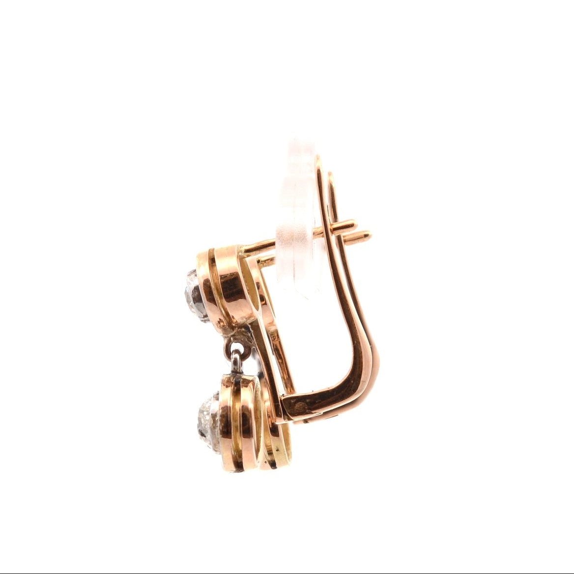 Boucles d'oreilles Art déco en or jaune et diamants - Castafiore