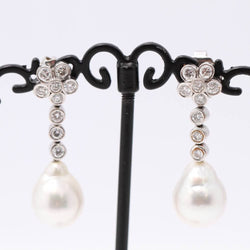 Boucles d'oreilles avec perles australiennes et diamants - Castafiore