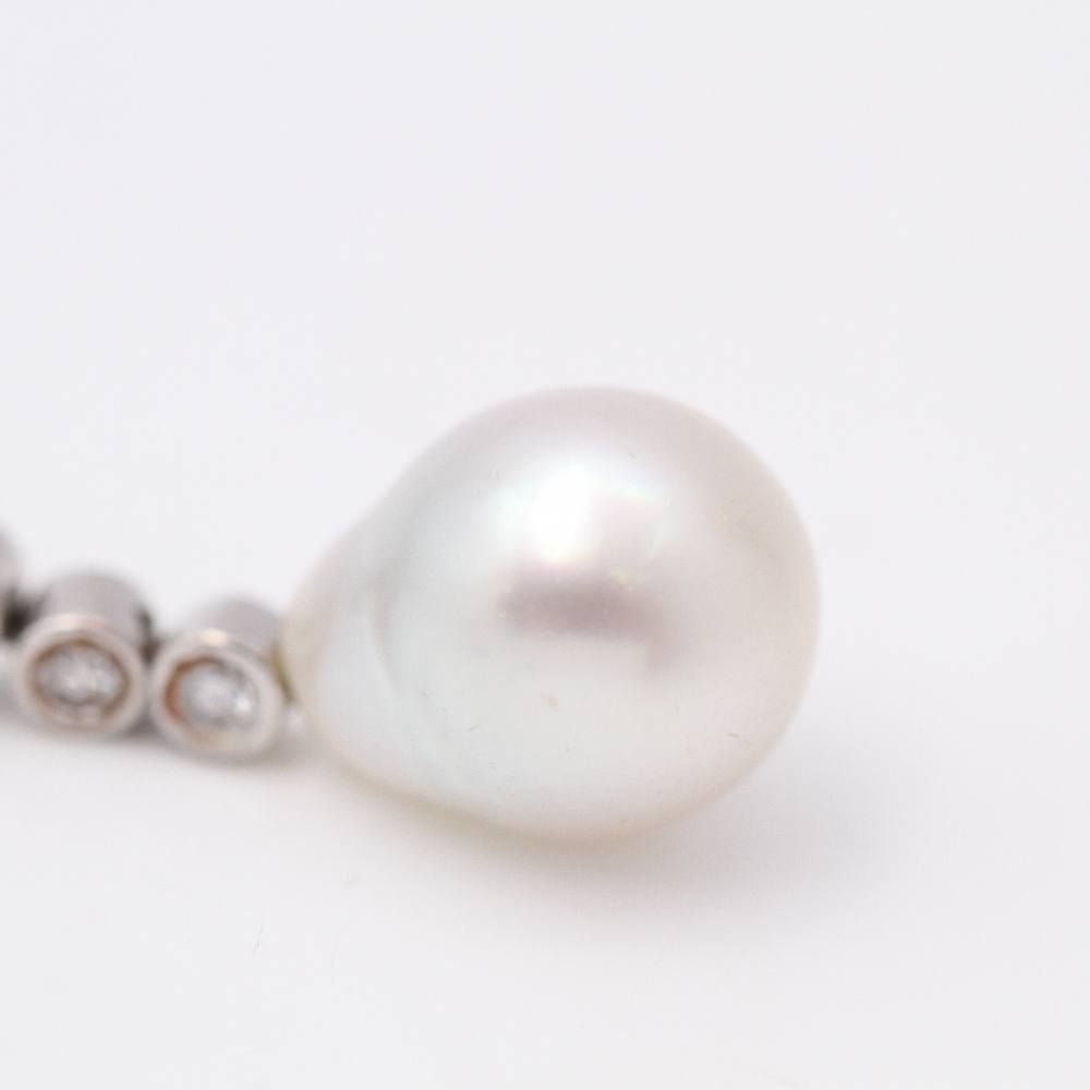 Boucles d'oreilles avec perles australiennes et diamants - Castafiore