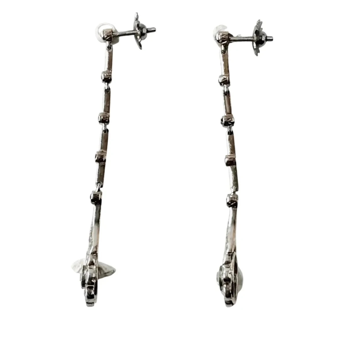 Boucles d'oreilles Belle Époque en platine, or jaune et diamants - Castafiore