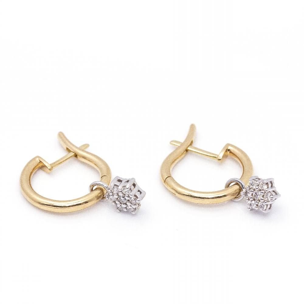 Boucles d'oreilles bicolores avec diamants - Castafiore